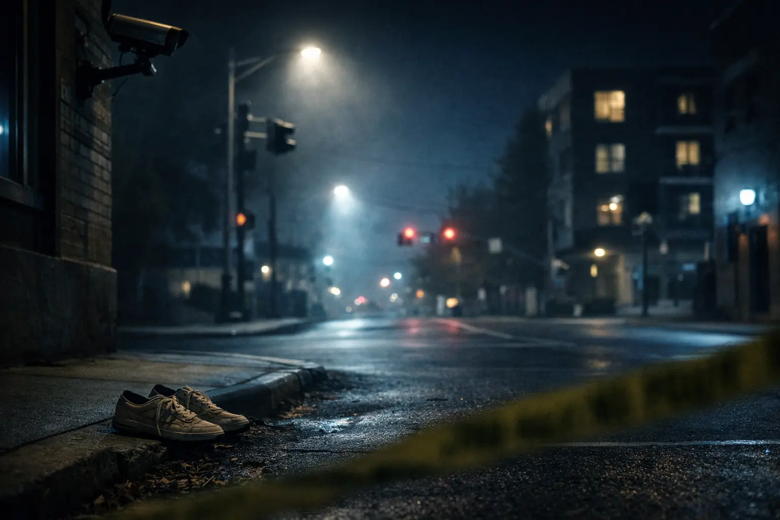 Cinematic night street scene representing lauren spierer case explained witness silence in Bloomington